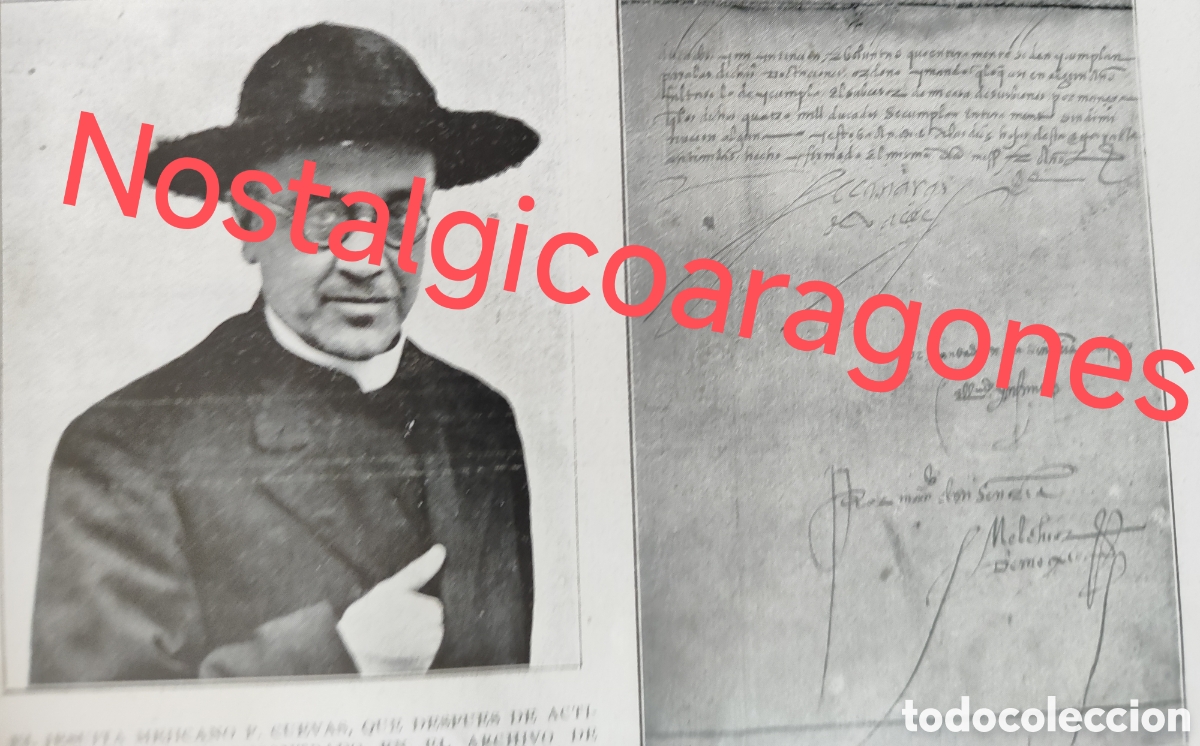 Collectionnisme de Revues et Journaux: jesuita mejicano encuentra testamento Hern&aacute;n Cort&eacute;s foto revista princ siglo XX 192B