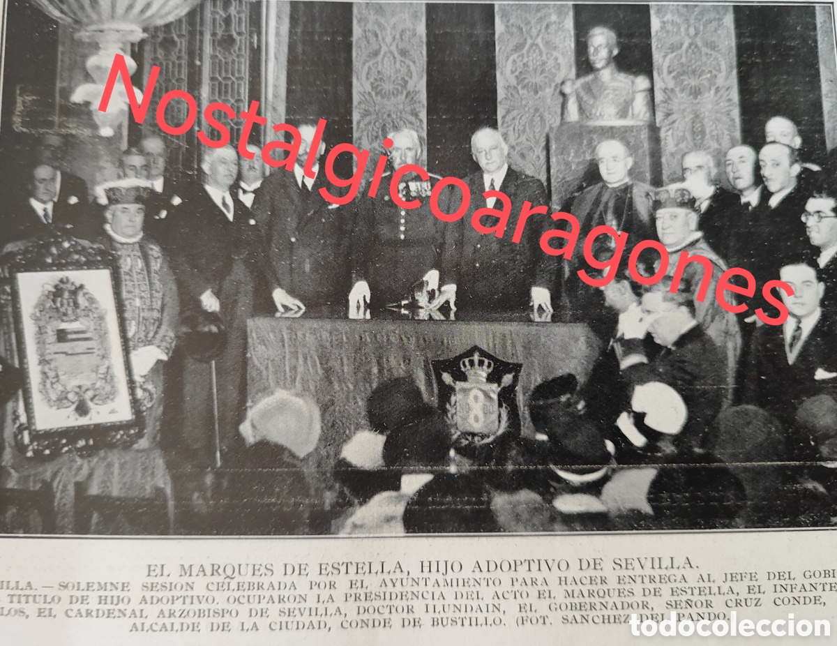 Coleccionismo de Revistas y Peri&oacute;dicos: Marques Estella hijo adoptivo Sevilla foto revista princ siglo XX 192B