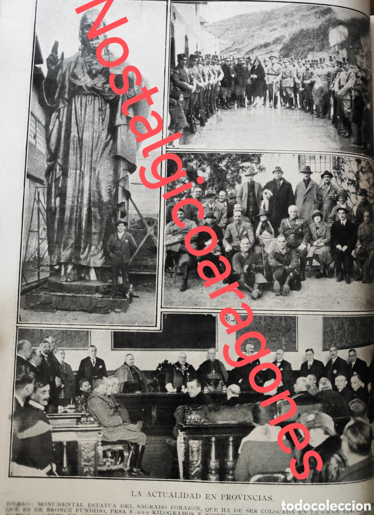 Collection Magazines and Newspapers: Bilbao estatua sagrado coraz&oacute;n, Orio bendici&oacute;n bandera foto revista princ siglo XX 192B
