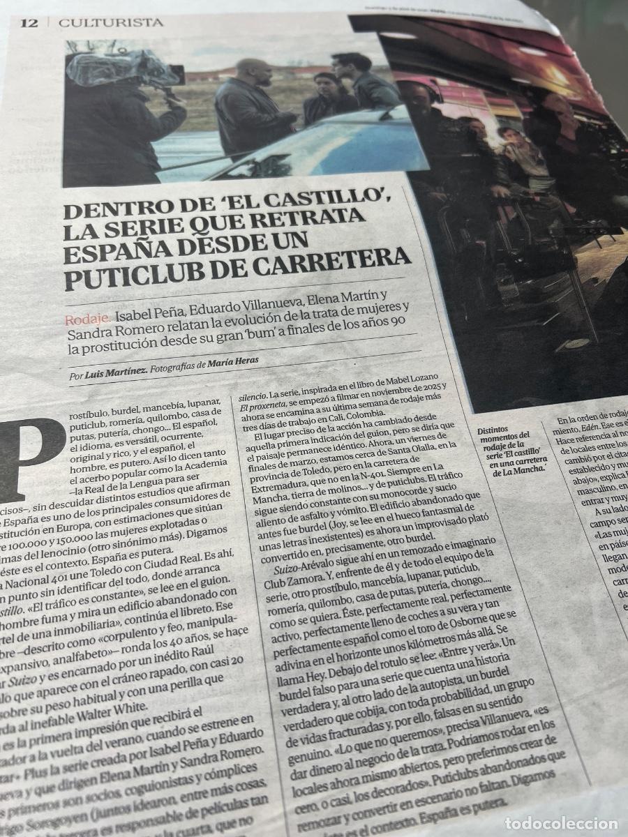 Colecionismo de Revistas e Jornais: Art&iacute;culo El Mundo sobre la serie EL CASTILLO. ISABEL PE&Ntilde;A. EDUARDO VILLANUEVA TRATA DE MUJERES
