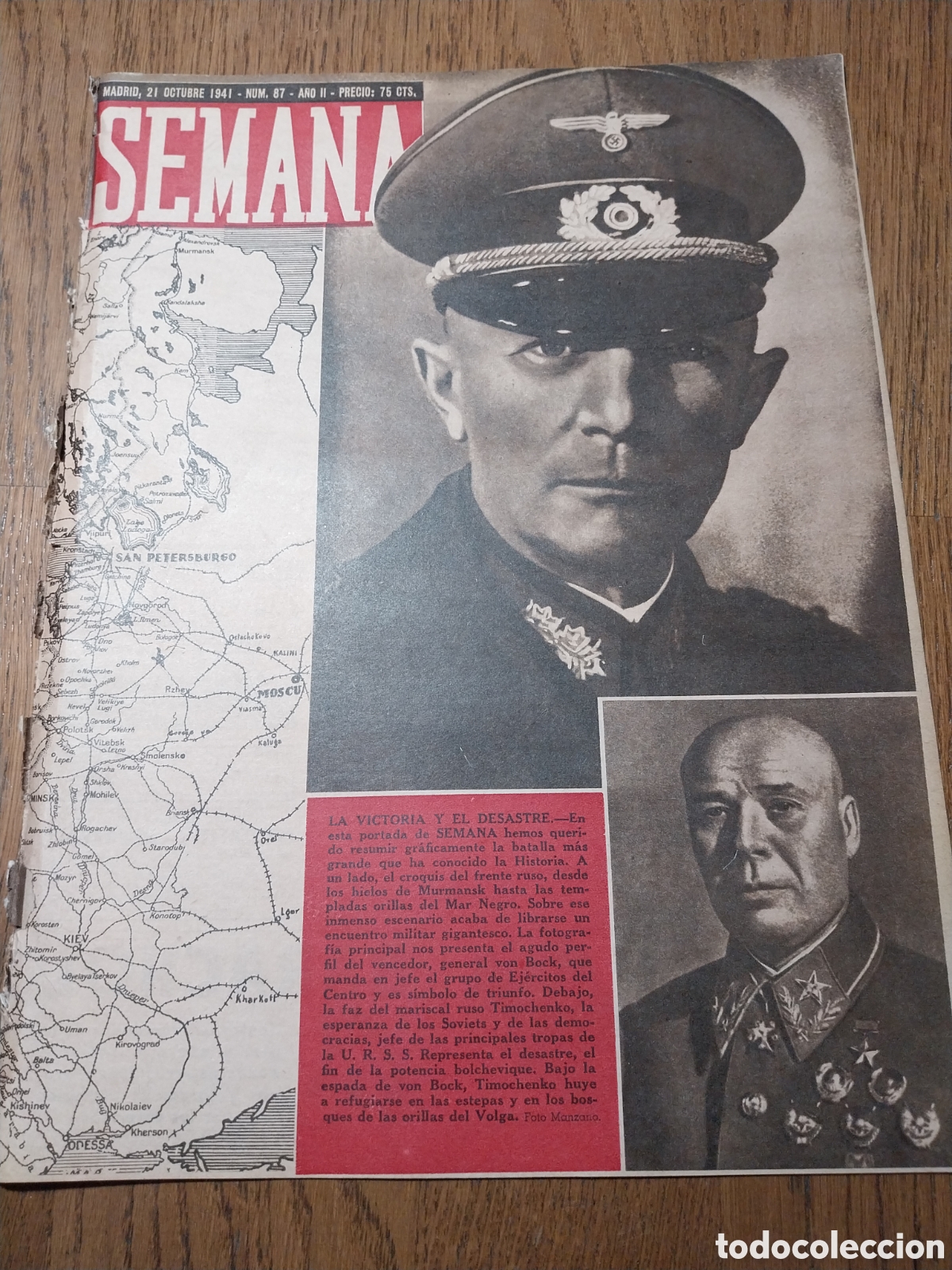Coleccionismo de Revistas y Peri&oacute;dicos: SEMANA 1941 VAN BOCK Y TIMOCHENKO LA VICTORIA Y EL DESASTRE. GRANDES MODISTOS PRESENTAN COLECCIONES