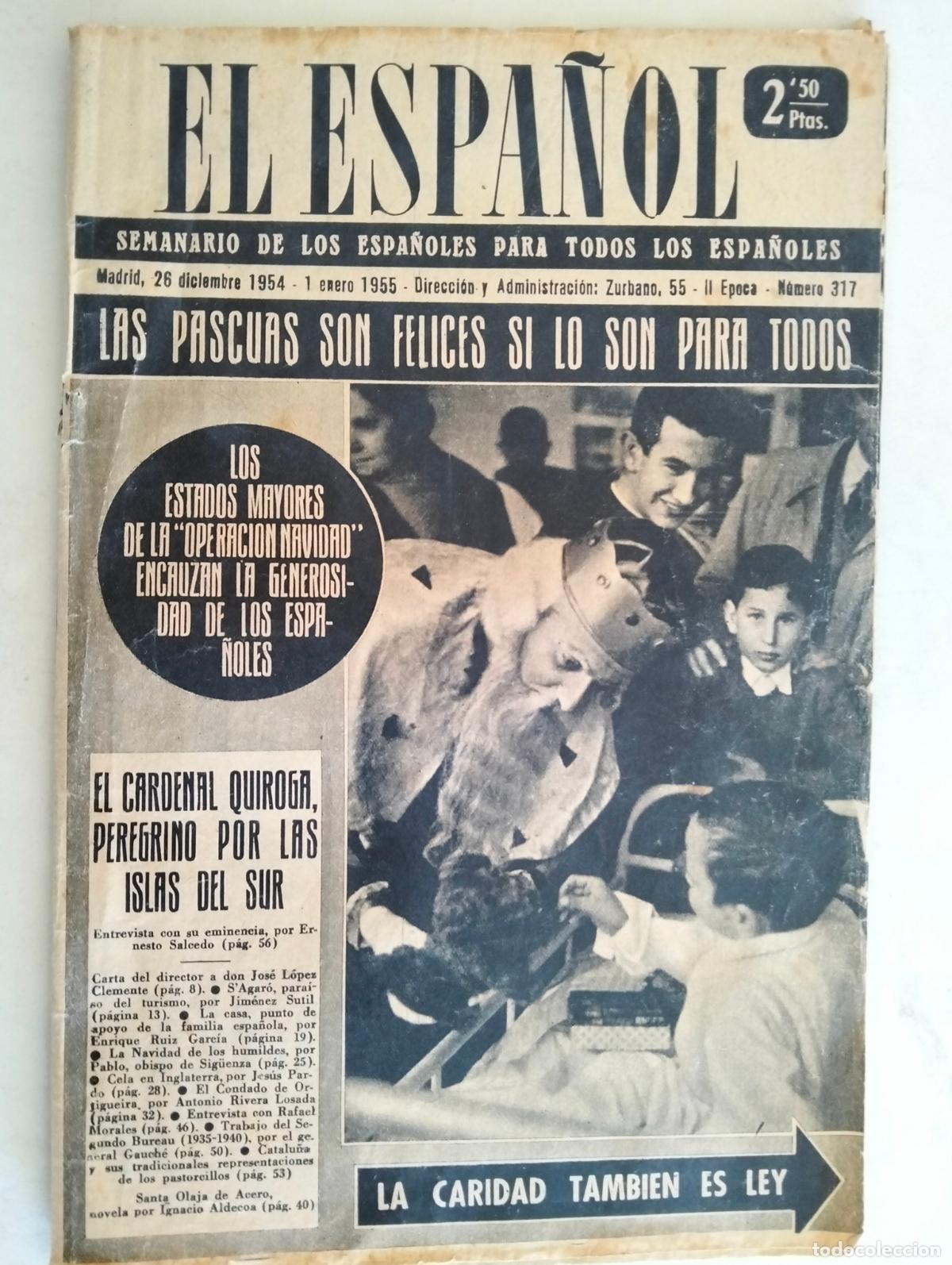 Coleccionismo de Revistas y Peri&oacute;dicos: ANTIGUA REVISTA EL ESPA&Ntilde;OL, N&ordm; 317, A&Ntilde;O 1954-55