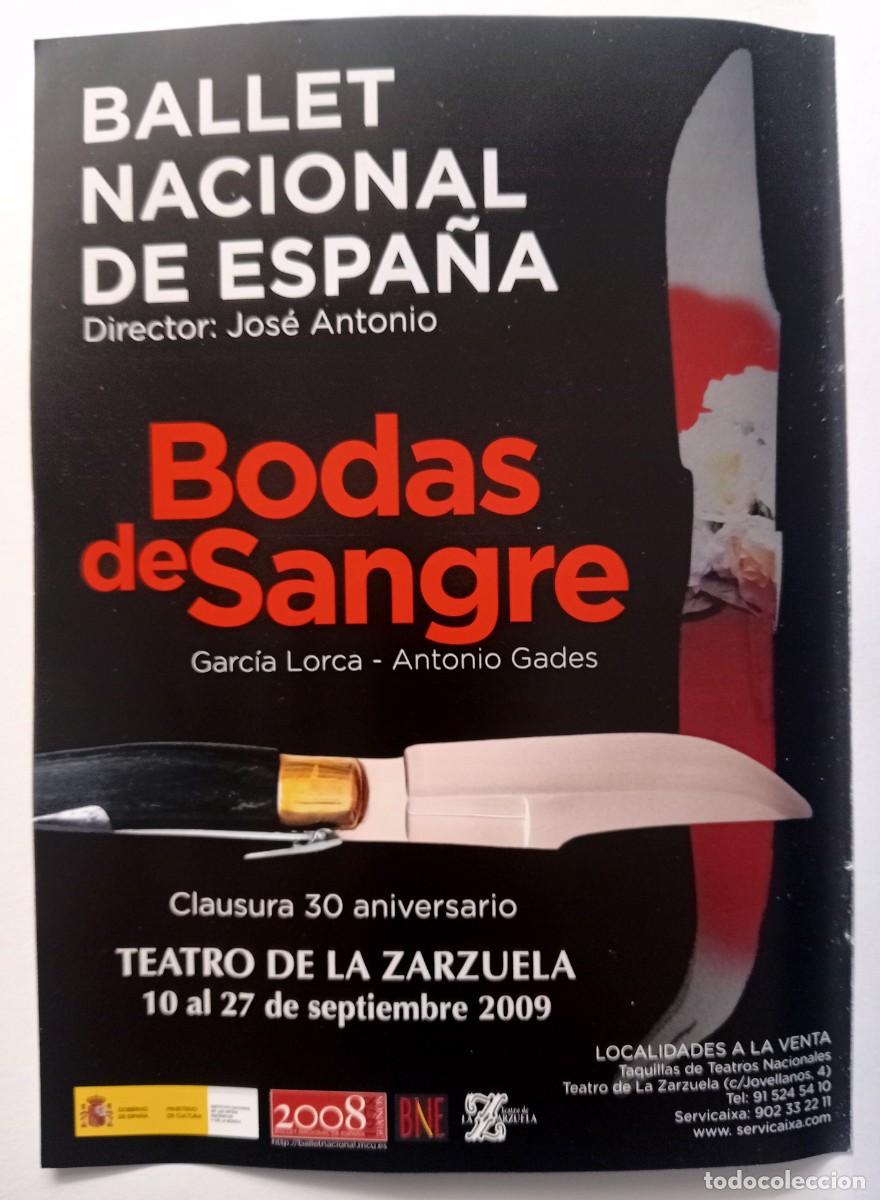 Coleccionismo de revistas y peri&oacute;dicos: BODAS DE SANGRE (BALLET NACIONAL DE ESPA&Ntilde;A) GARC&Iacute;A LORCA - ANTONIO GADES