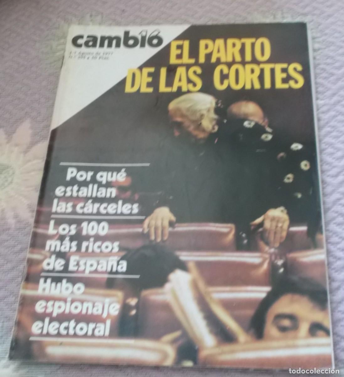 Coleccionismo de Revistas y Peri&oacute;dicos: revista cambio 16 agosto 1977 n&ordm; 295 el parto de las cortes