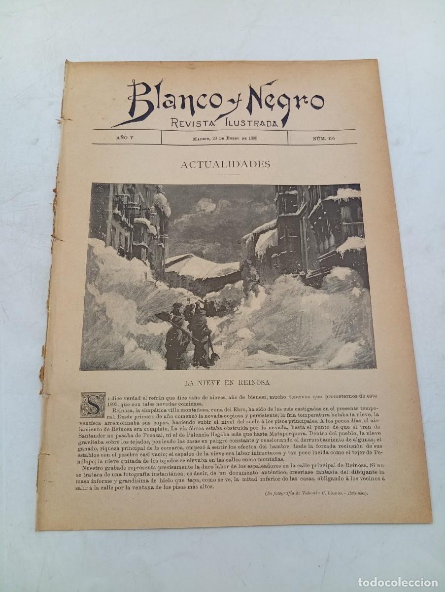 Coleccionismo de Revistas y Peri&oacute;dicos: BLANCO Y NEGRO. N&ordm; 195. A&Ntilde;O 1895. LA NIEVE EN REINOSA. VIAJE A LA REP&Uacute;BLICA ARGENTINA EN S. ... LEER