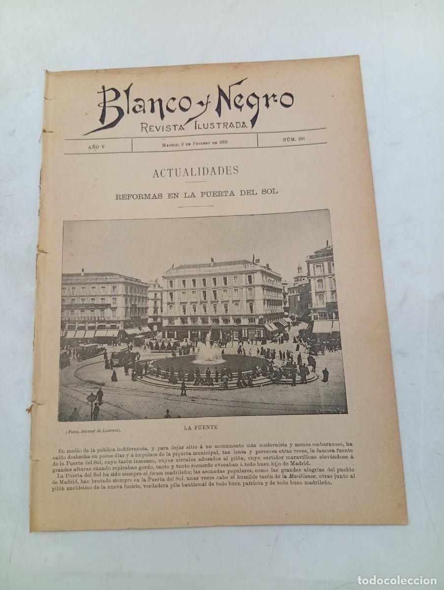 Coleccionismo de Revistas y Peri&oacute;dicos: BLANCO Y NEGRO. N&ordm; 196. A&Ntilde;O 1895. REFORMAS EN LA PUERTA DEL SOL. DON FRANCISCO DE AS&Iacute;S, MAR&Iacute;A.. LEER