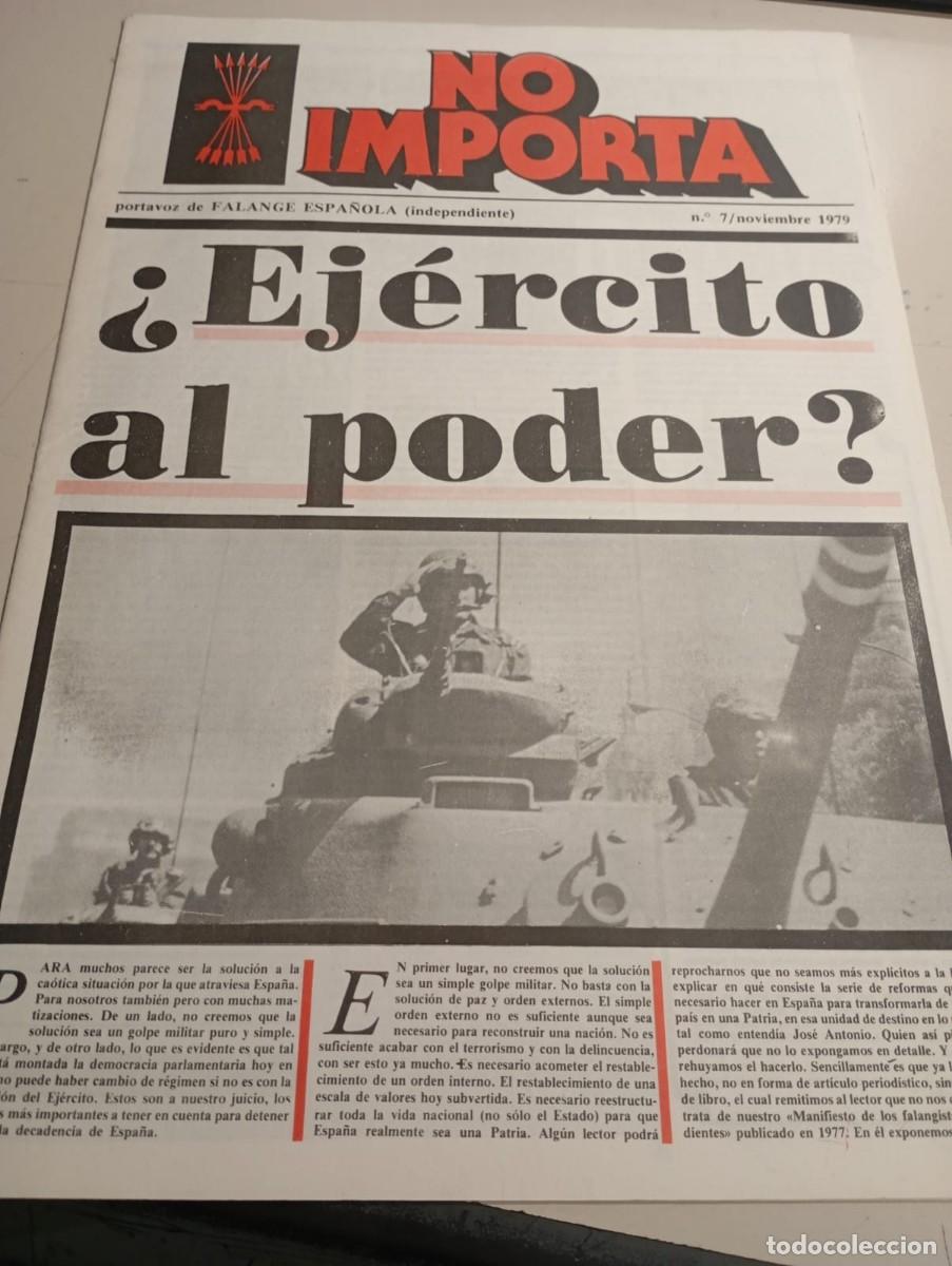 Colecionismo de Revistas e Jornais: REVISTA FALANGISTA NO IMPORTA. PORTAVOZ DE FALANGE INDEPENDIENTE N&ordm; 7 NOVIEMBRE 1979 REF. UR MES 7