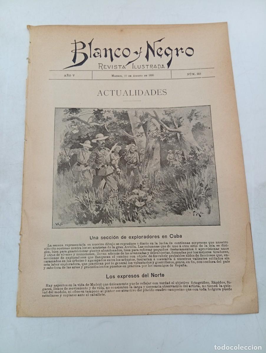 Colecionismo de Revistas e Jornais: BLANCO Y NEGRO. N&ordm; 223. A&Ntilde;O 1895. LOS EXPRESOS DEL NORTE. LA FERIA DE VALENCIA. NOTAS DE VERA.. LEER