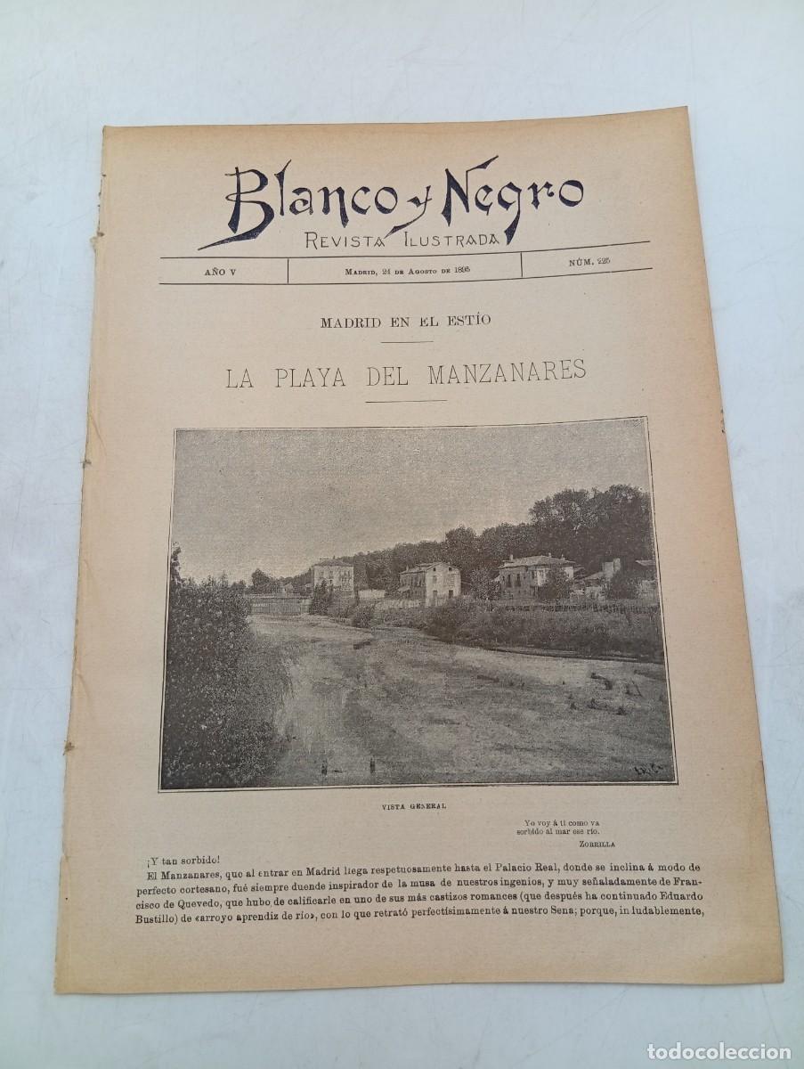 Coleccionismo de Revistas y Peri&oacute;dicos: BLANCO Y NEGRO. N&ordm; 225. A&Ntilde;O 1895. LA PLAYA DEL MANZANARES. LUCRECIA ARANA. EL BUEN RETIRO. EL.. LEER