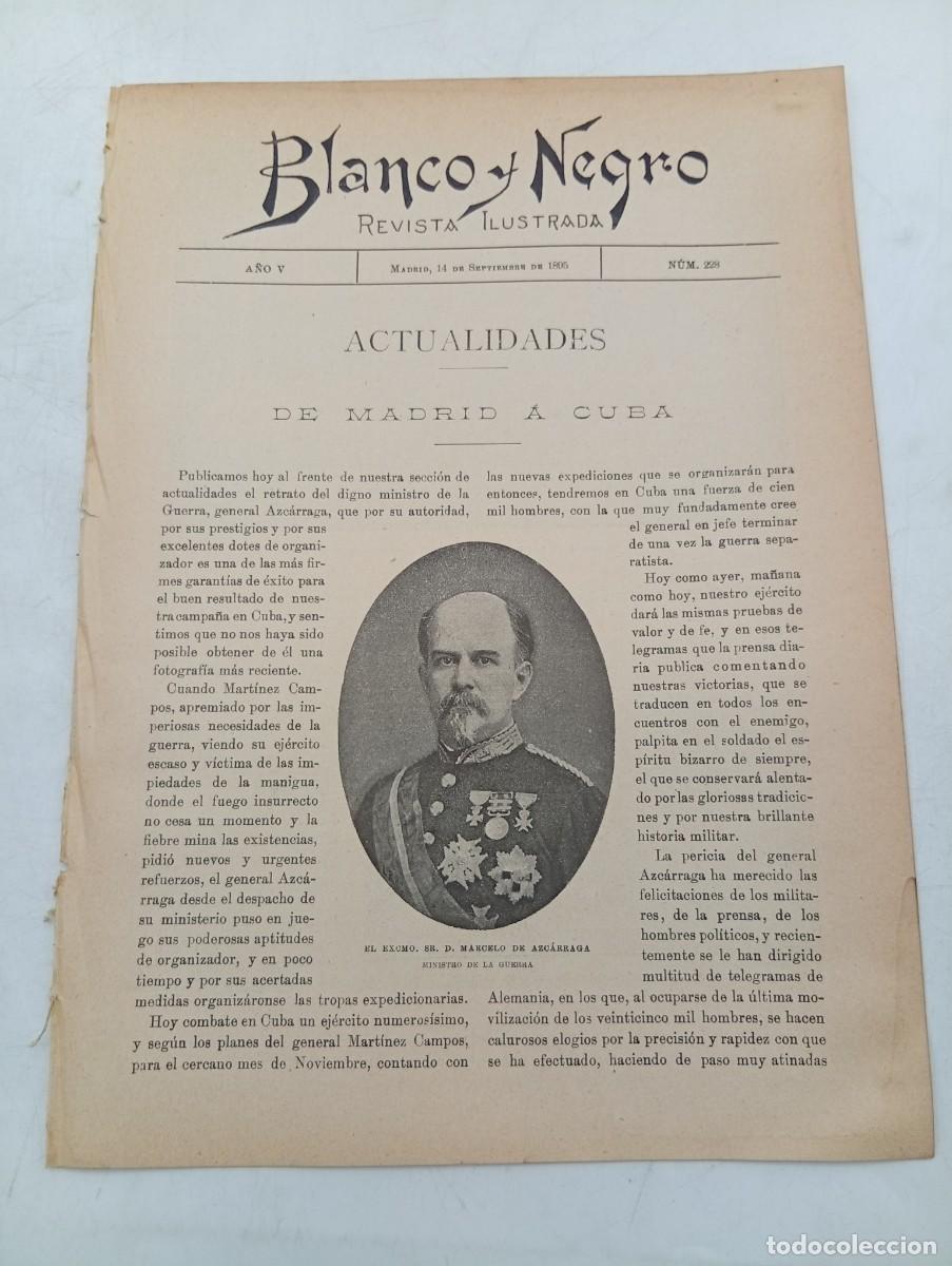 Coleccionismo de Revistas y Peri&oacute;dicos: BLANCO Y NEGRO. N&ordm; 227. A&Ntilde;O 1895. DE MADRID A CUBA. LOS REYES EN SAN SEBASTI&Aacute;N. TOREROS .... LEER.