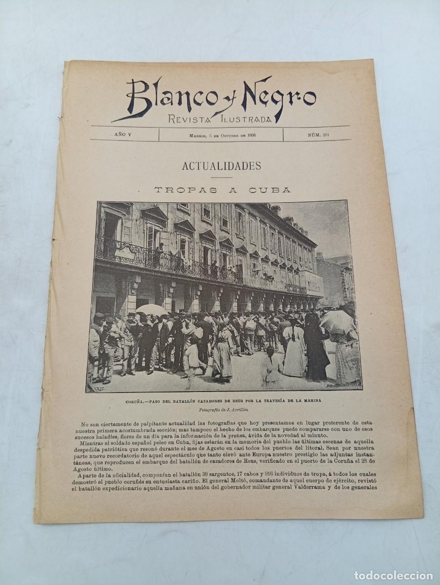 Colecionismo de Revistas e Jornais: BLANCO Y NEGRO. N&ordm; 231. A&Ntilde;O 1895. TROPAS A CUBA. LA CARICATURA DEL DOLOR. LA .... LEER.