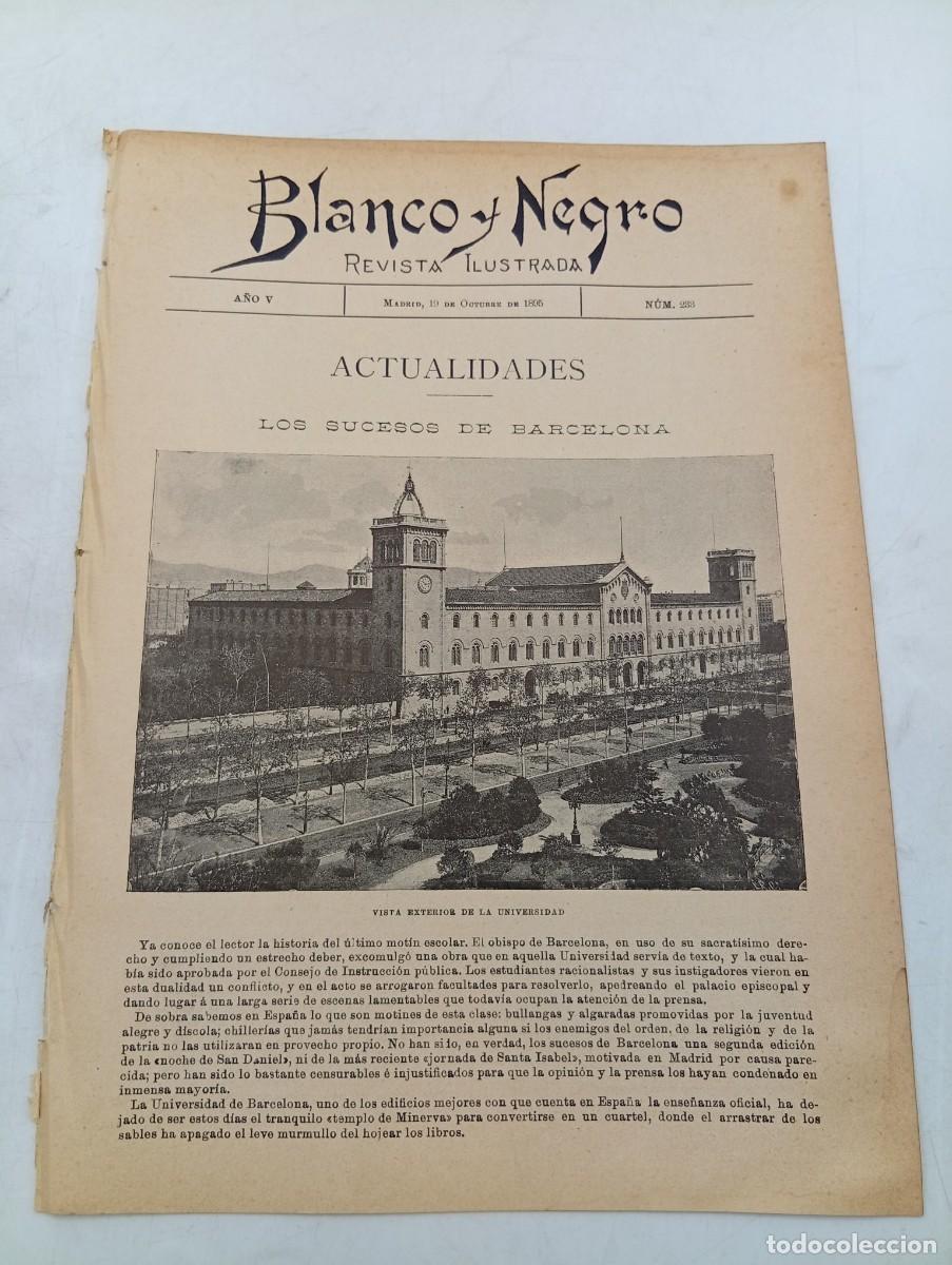 Coleccionismo de Revistas y Peri&oacute;dicos: BLANCO Y NEGRO. N&ordm; 233. A&Ntilde;O 1895. SUCESOS DE BARCELONA. ALARMA DE ARANJUEZ. EL ENTIERRO DE .. LEER.