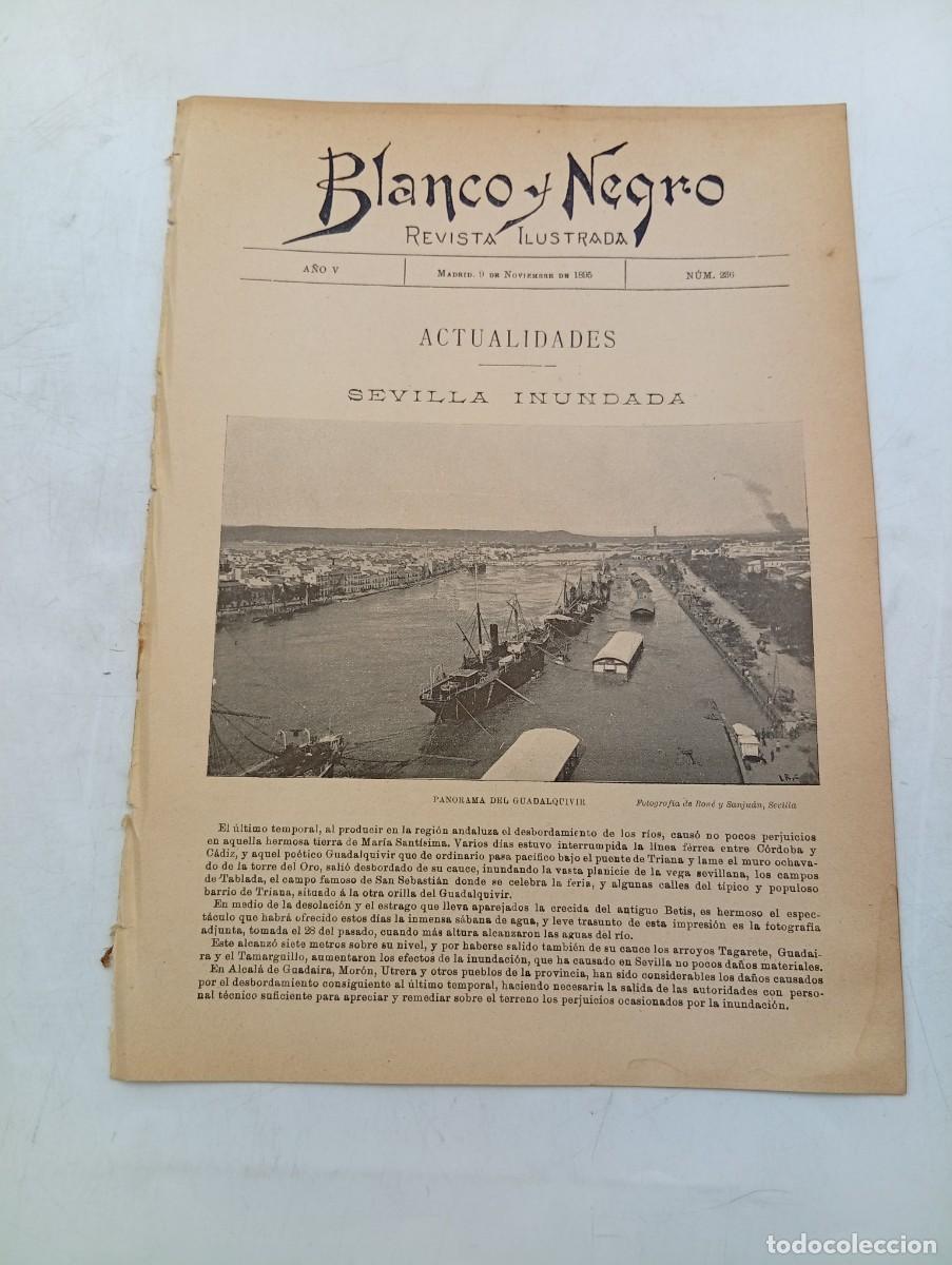Coleccionismo de Revistas y Peri&oacute;dicos: BLANCO Y NEGRO. N&ordm; 236. A&Ntilde;O 1895. SEVILLA INUNDADA. MUERTOS ILUSTRES. EL COMBATE DE OJO DEL ... LEER