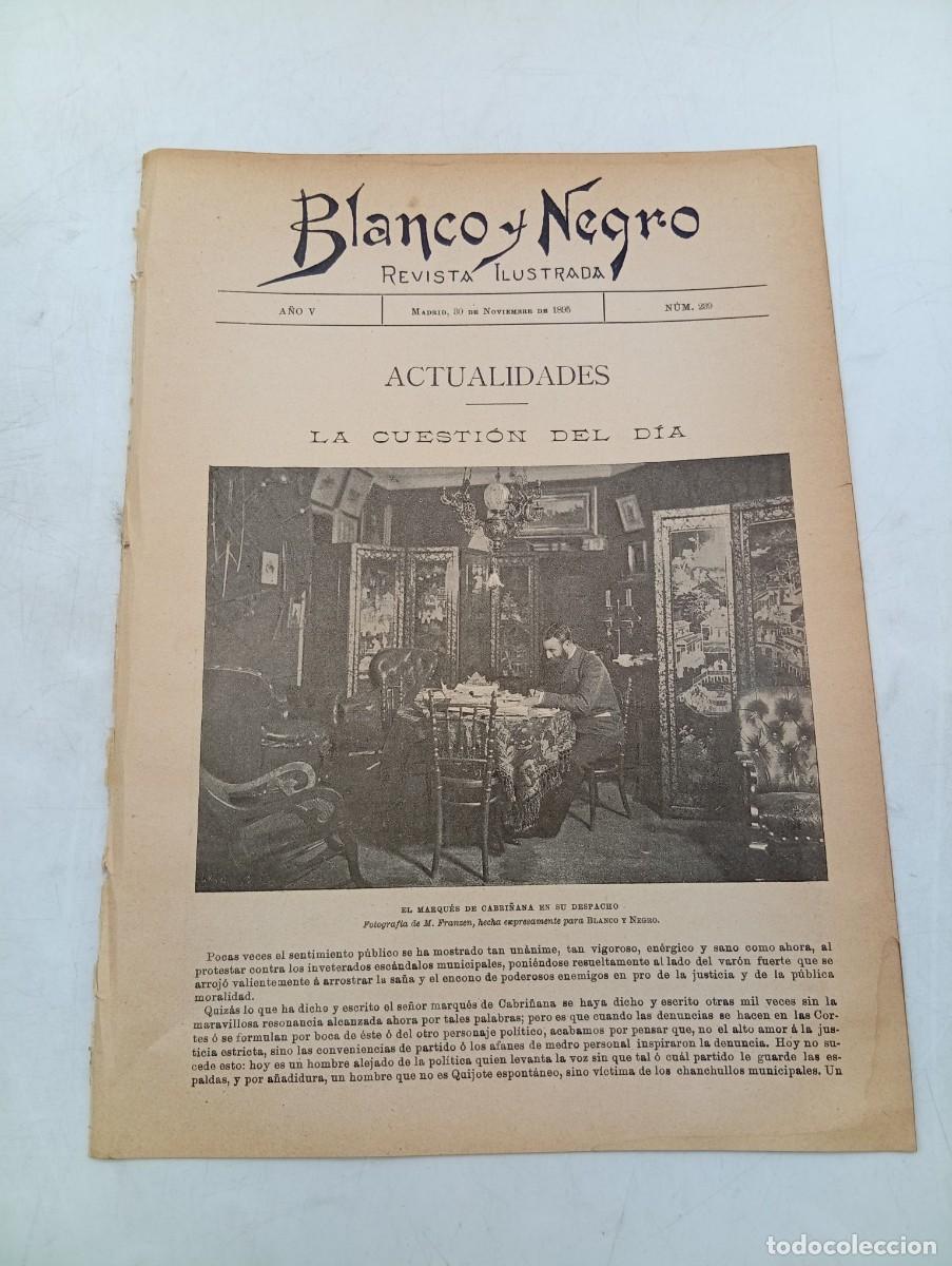 Coleccionismo de Revistas y Peri&oacute;dicos: BLANCO Y NEGRO. N&ordm; 239. A&Ntilde;O 1895. LA CUESTI&Oacute;N DEL D&Iacute;A. TROPAS A CUBA. LA ZAFRA. DON JUAN DEL.. LEER.