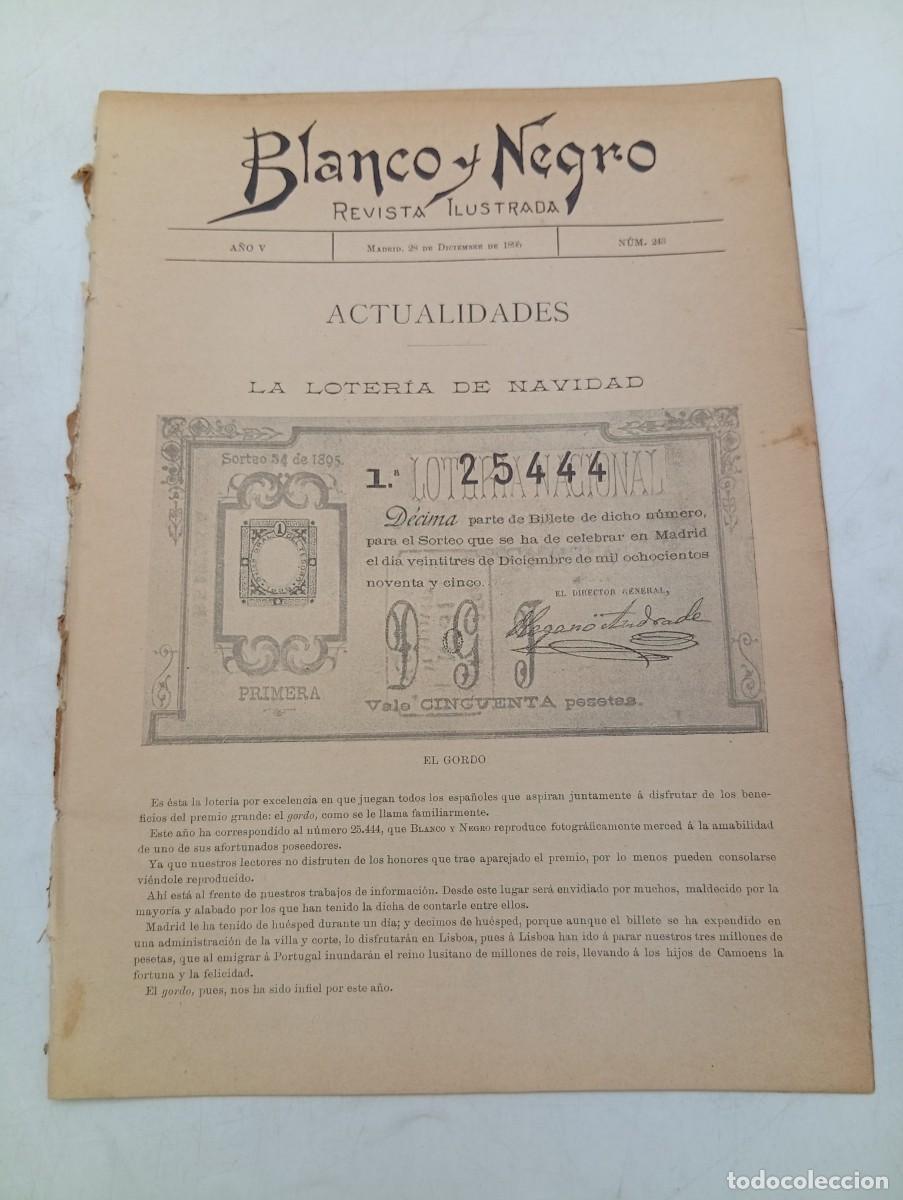 Coleccionismo de Revistas y Peri&oacute;dicos: BLANCO Y NEGRO. N&ordm; 243. A&Ntilde;O 1895. LA LOTER&Iacute;A DE NAVIDAD. EL PALACIO DE LOS MARQUESES DE.... LEER.
