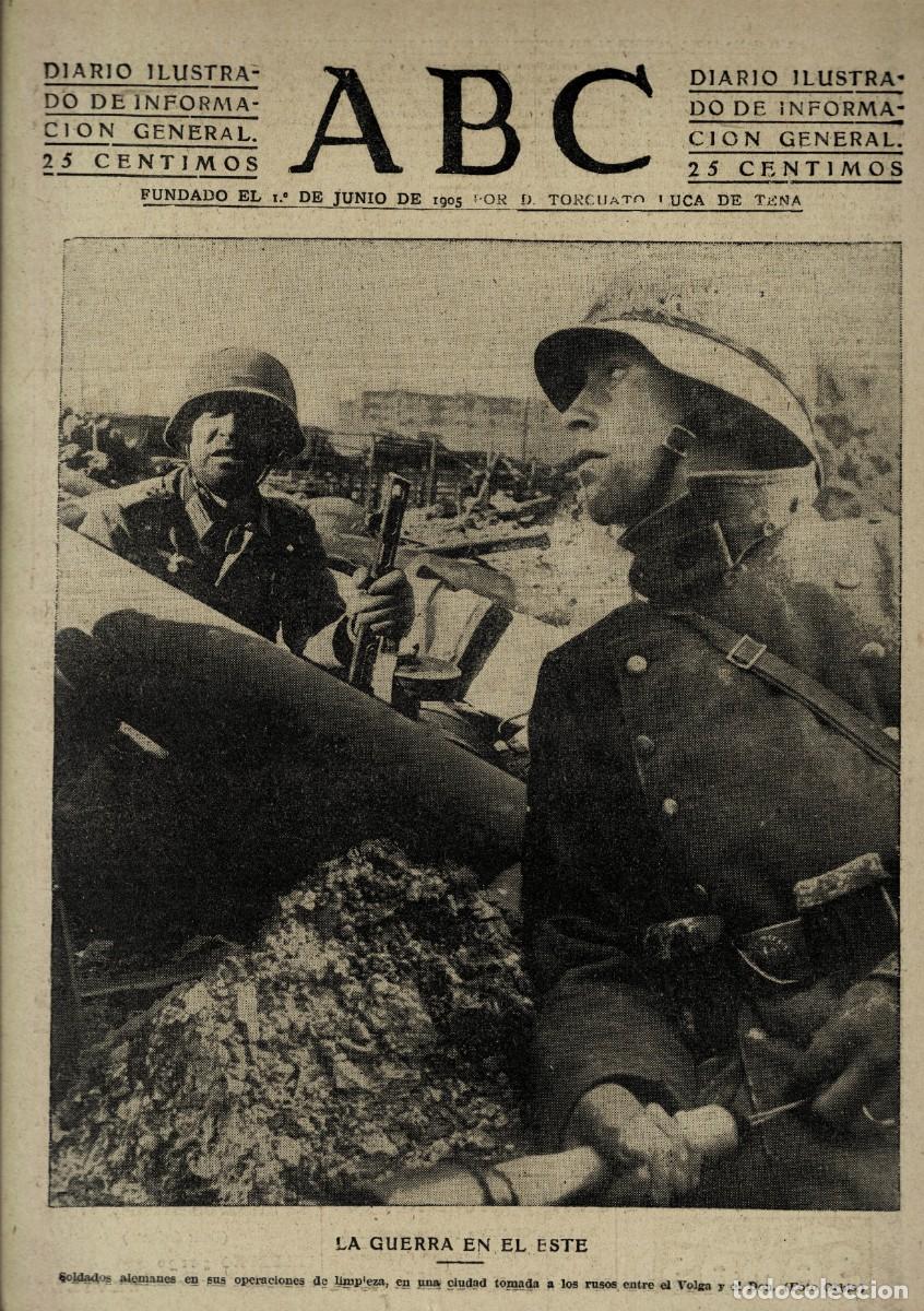 Coleccionismo de Revistas y Peri&oacute;dicos: PERIODICO ABC MADRID-SEVILLA 31 DE DICIEMBRE DE 1942 N&ordm; 12290. A-ABC-0782