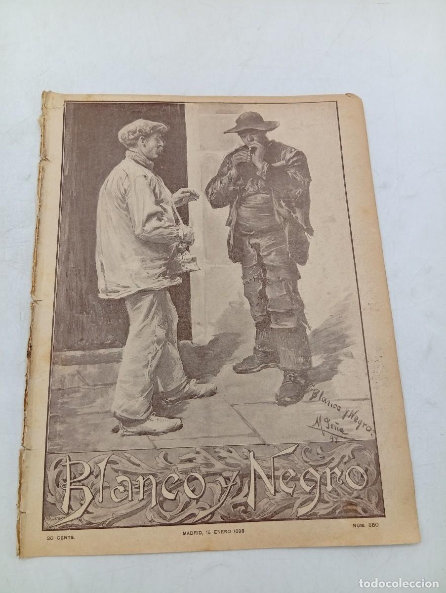 Collectionnisme de Revues et Journaux: BLANCO Y NEGRO. N&ordm; 350. A&Ntilde;O 1898. SIL VELA EN BADAJOZ. LOS EMBUTIDOS EXTREME&Ntilde;OS.... LEER.