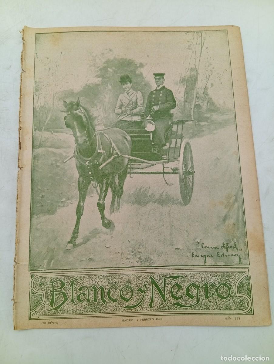 Coleccionismo de Revistas y Peri&oacute;dicos: BLANCO Y NEGRO. N&ordm; 353. A&Ntilde;O 1898. ACORAZADO YANKEE PARA LA BATALLA DE LAS FLORES. BANQUETE.. LEER.