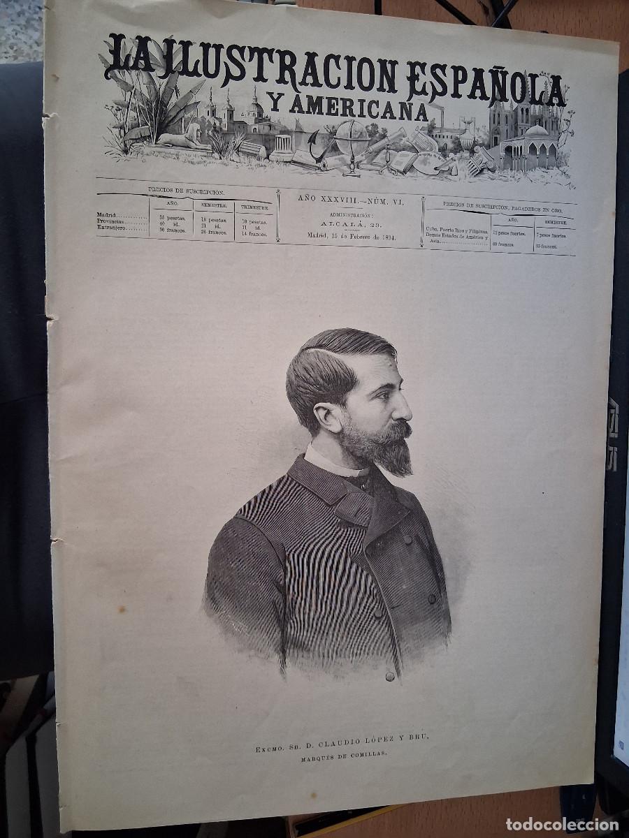 Collectionnisme de Revues et Journaux: ILUSTRACI&Oacute;N ESPA&Ntilde;OLA y AMERICANA La(15 febrero 1894) art&iacute;culos y grabados &ldquo;Claudio L&oacute;pez y Bru, Marq