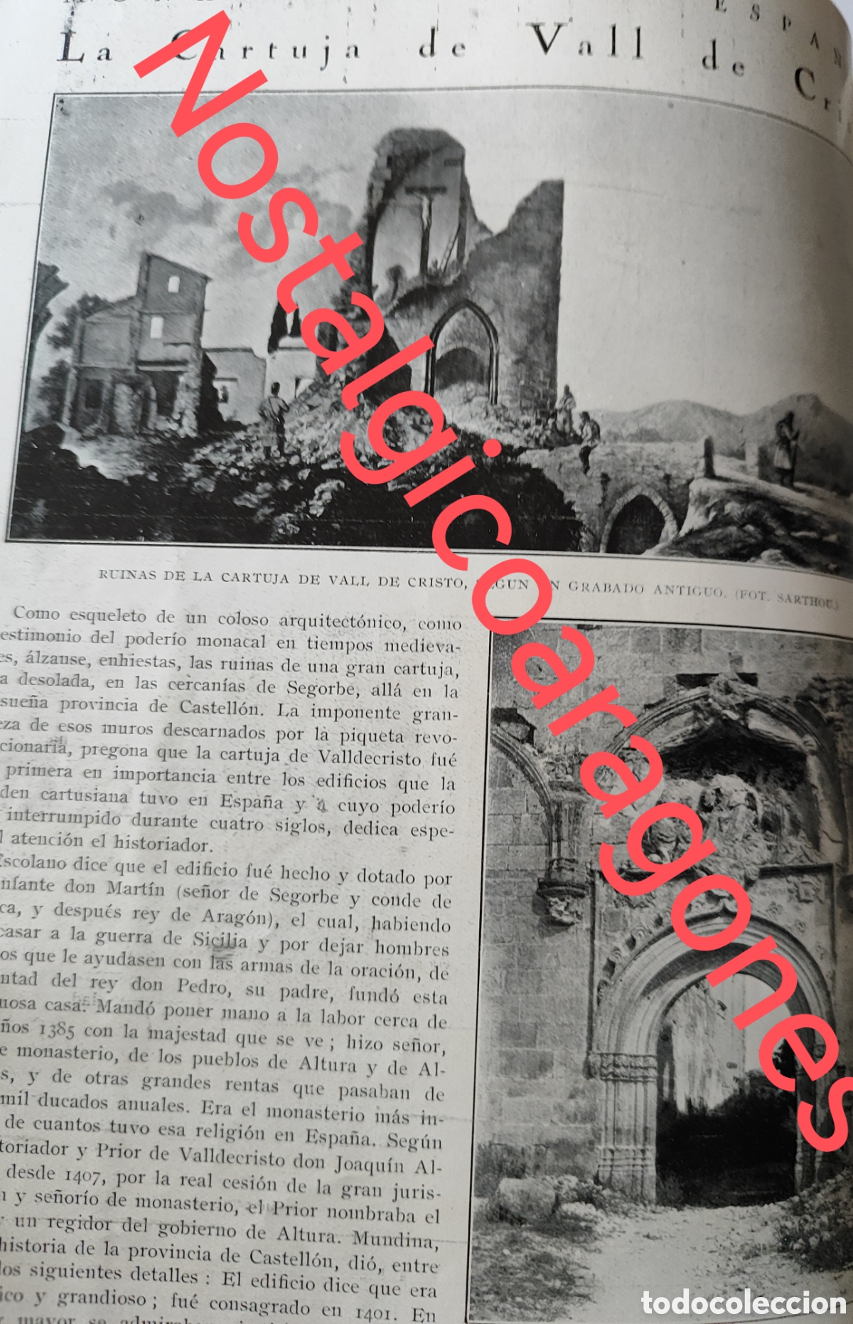 Collection Magazines and Newspapers: Castellon Segorbe Cartuja Vall de Crist foto revista princ siglo XX 192B