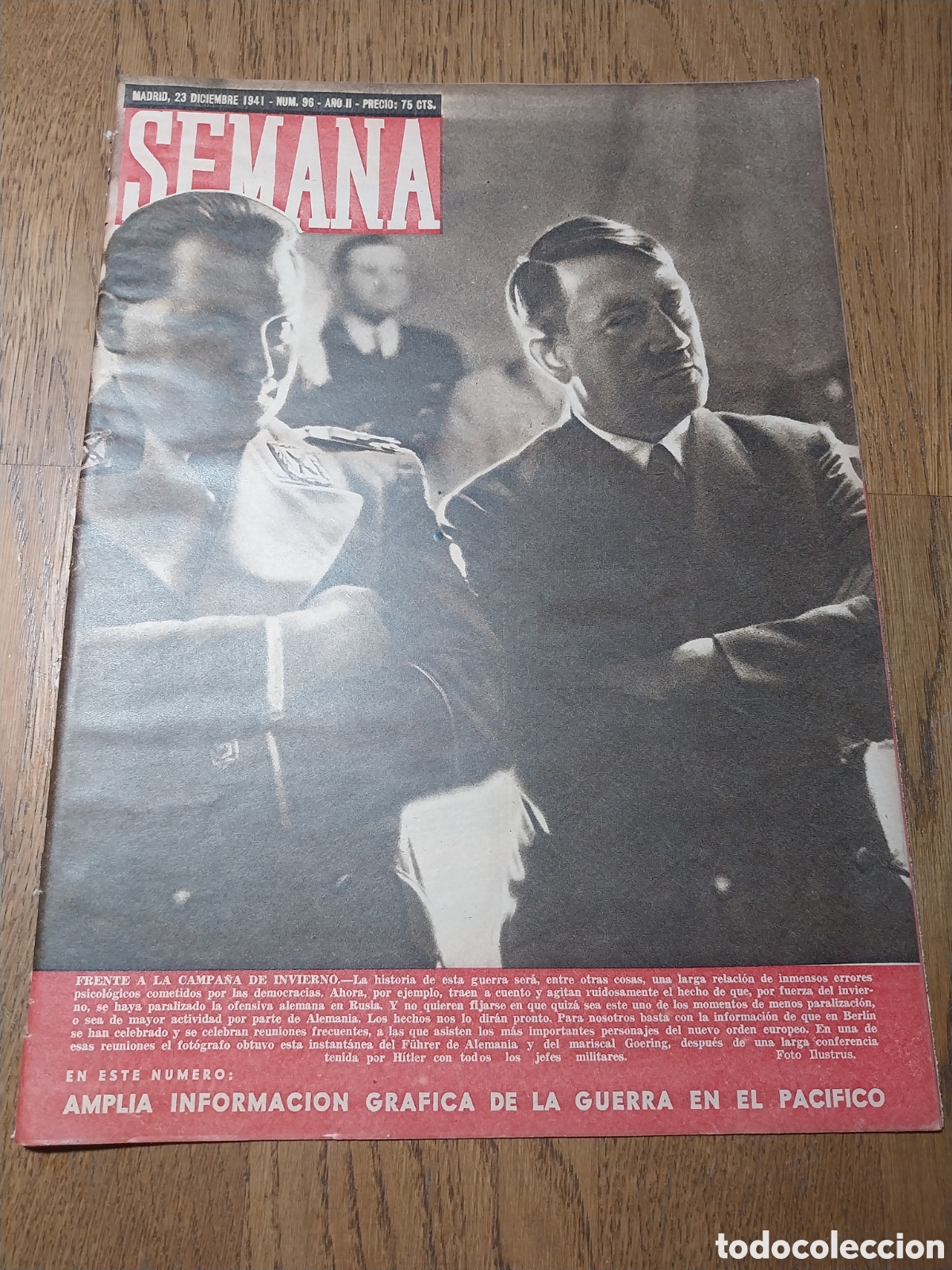 Collection Magazines and Newspapers: SEMANA 1941 FRENTE A LA CAMPA&Ntilde;A DEL INVIERNO. SOL NACIENTE. AVION ALA VOLANTE