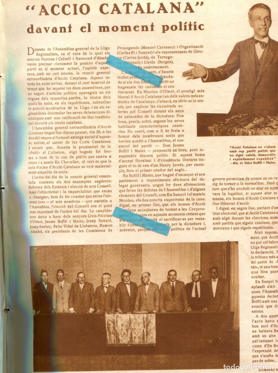 Coleccionismo de Revistas y Peri&oacute;dicos: REVISTA ANY 1930 ACCIO CATALANA CHOCOLATE JUNCOSA ULISES HEUREAUX A BARCELONA MAURICI VILUMARA