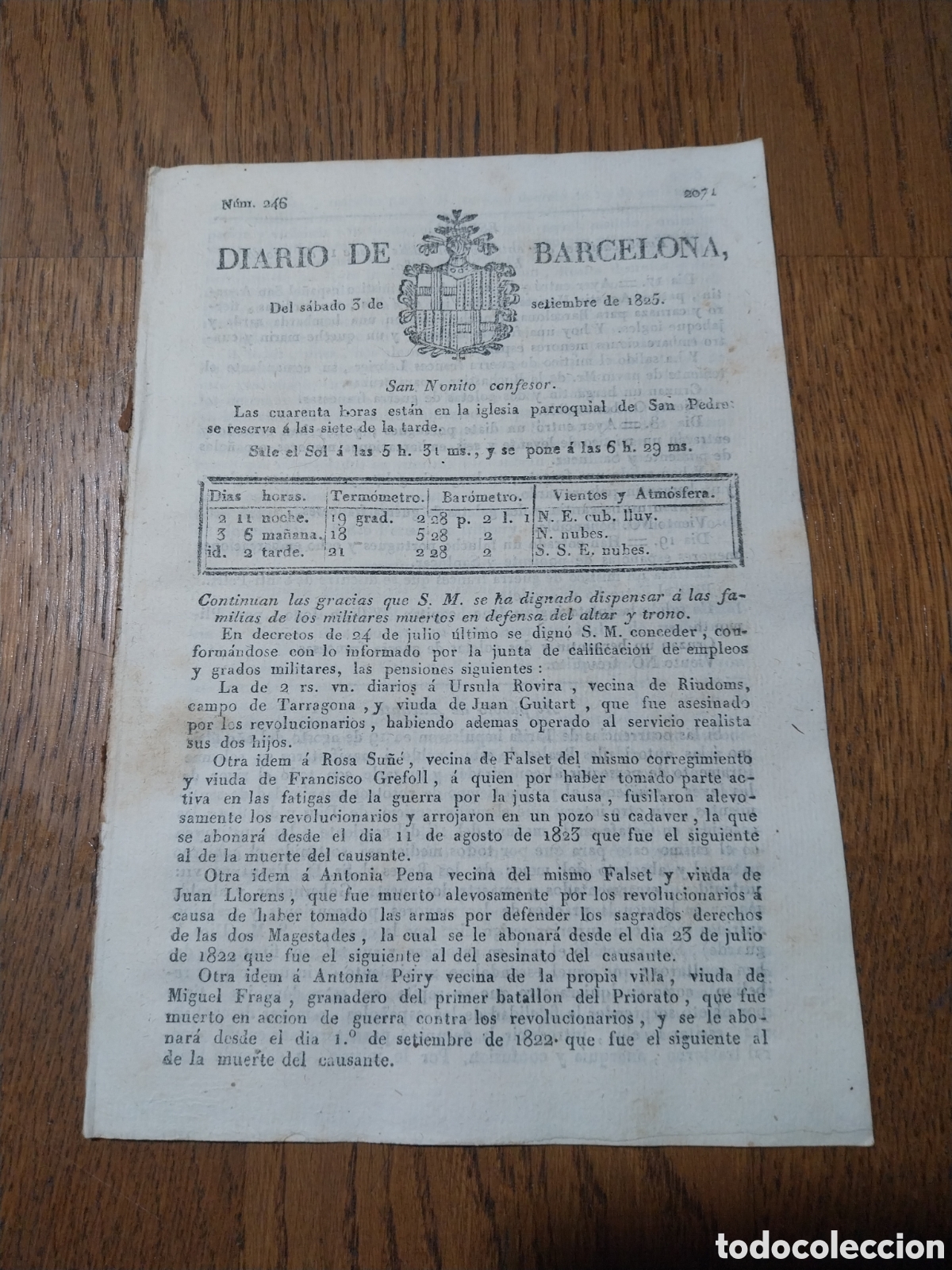 Coleccionismo de Revistas y Peri&oacute;dicos: DIARIO 1825 CORREGIDOR D UTIEL CAPTURA EN ZAFRILLA GRAL BESSIERES.JUNTA DE PURIFICACIONES D PALENCIA