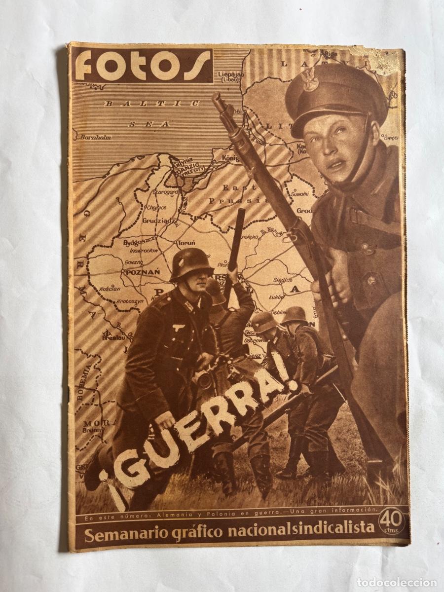 Coleccionismo de Revistas y Peri&oacute;dicos: Revista Fotos, A&ntilde;o 1939, Tannenberg, Hitler,Alemania, Polonia, Guerra, Francia