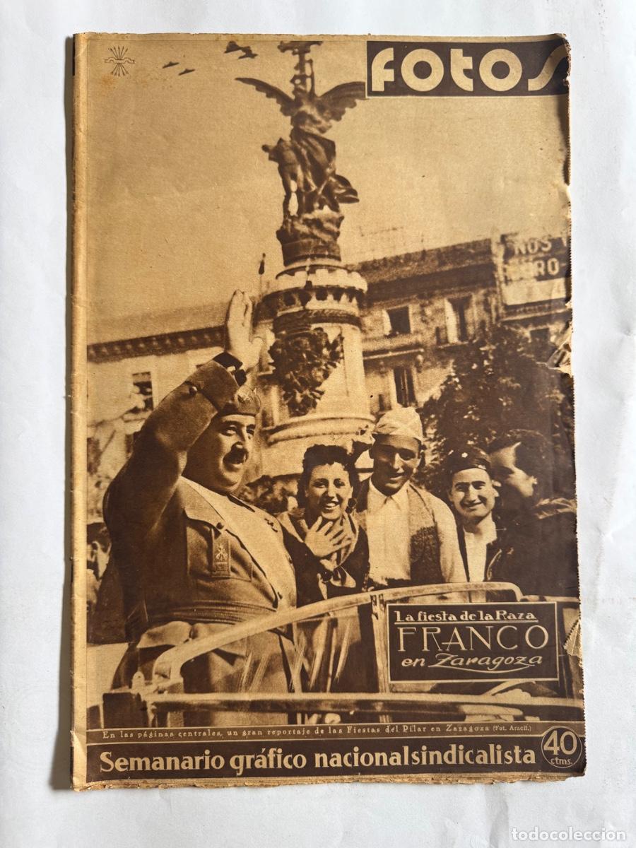 Coleccionismo de Revistas y Peri&oacute;dicos: Revista Fotos, A&ntilde;o 1939, Franco, Varsovia, Francia