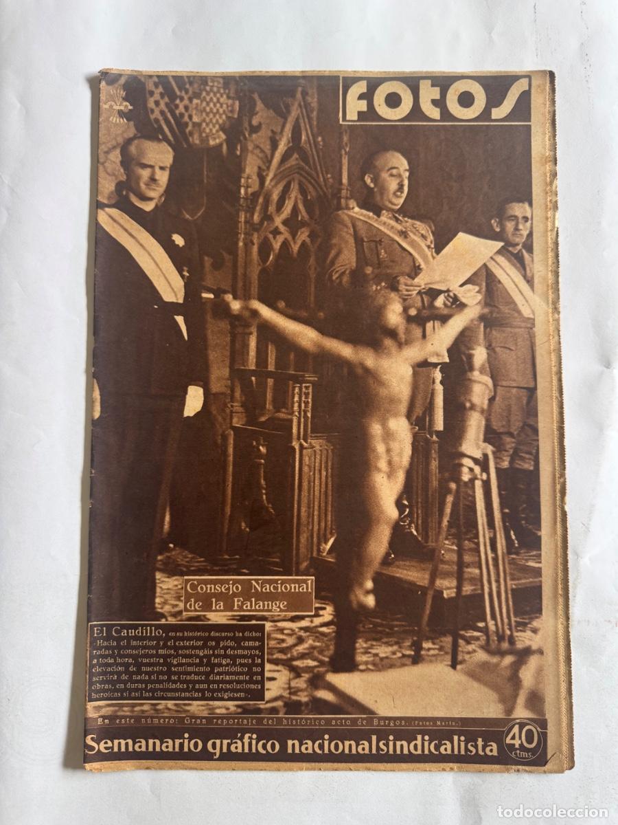 Coleccionismo de Revistas y Peri&oacute;dicos: Revista Fotos, A&ntilde;o 1939, Franco, Falange, Paris, Alemania, Polonia, Hitler