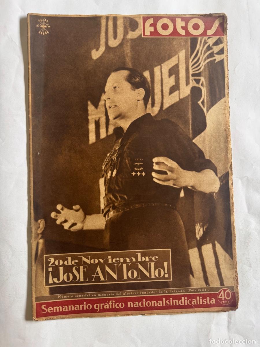 Coleccionismo de Revistas y Peri&oacute;dicos: Revista Fotos, A&ntilde;o 1939, Jose Antonio, Falange, Madrid