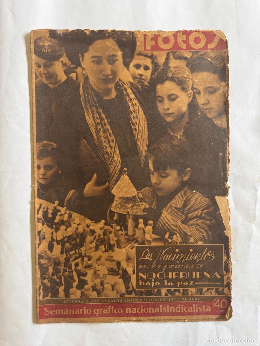 Coleccionismo de Revistas y Peri&oacute;dicos: Revista Fotos, A&ntilde;o 1939, Pedro Mourlane, Emilio Carrere, Guerra