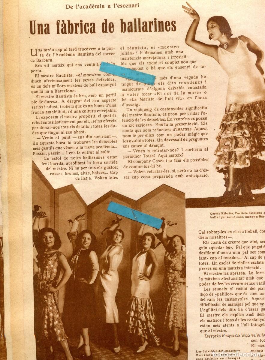 Coleccionismo de Revistas y Peri&oacute;dicos: REVISTA A&Ntilde;O 1930 ACADEMIA BAUTISTA DE BAILE FLAMENCO EN BARCELONA CAMPIONATS DE NATACIO A BANYOLES