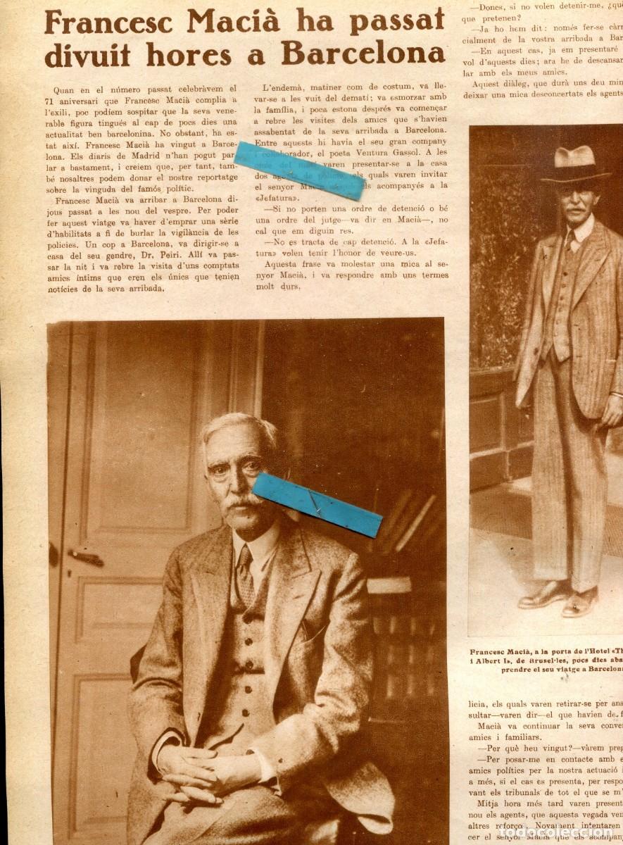 Coleccionismo de Revistas y Peri&oacute;dicos: REVISTA ANY 193O MACIA BURLA LA POLICIA ESPANYOLA I VISITA BARCELONA DESDE L'EXILI