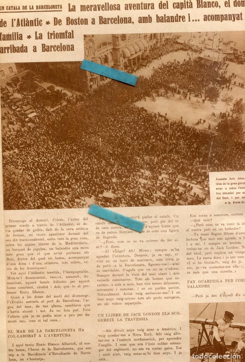 Coleccionismo de Revistas y Peri&oacute;dicos: REVISTA A&Ntilde;O 1930 ENRIC ENRIQUE BLANCO DE LA BARCELONA TRAVESIA DEL ATLANTICO EN BALANDRO BARCELONA