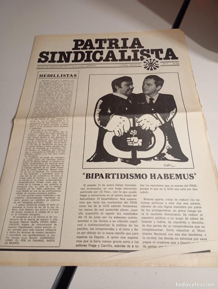 Coleccionismo de Revistas y Peri&oacute;dicos: REVISTA FALANGISTA PATRIA SINDICALISTA N&ordm; 7. FE JONS (AUT&Eacute;NTICA) FEBRERO DE 1978 REF. UR MES 7