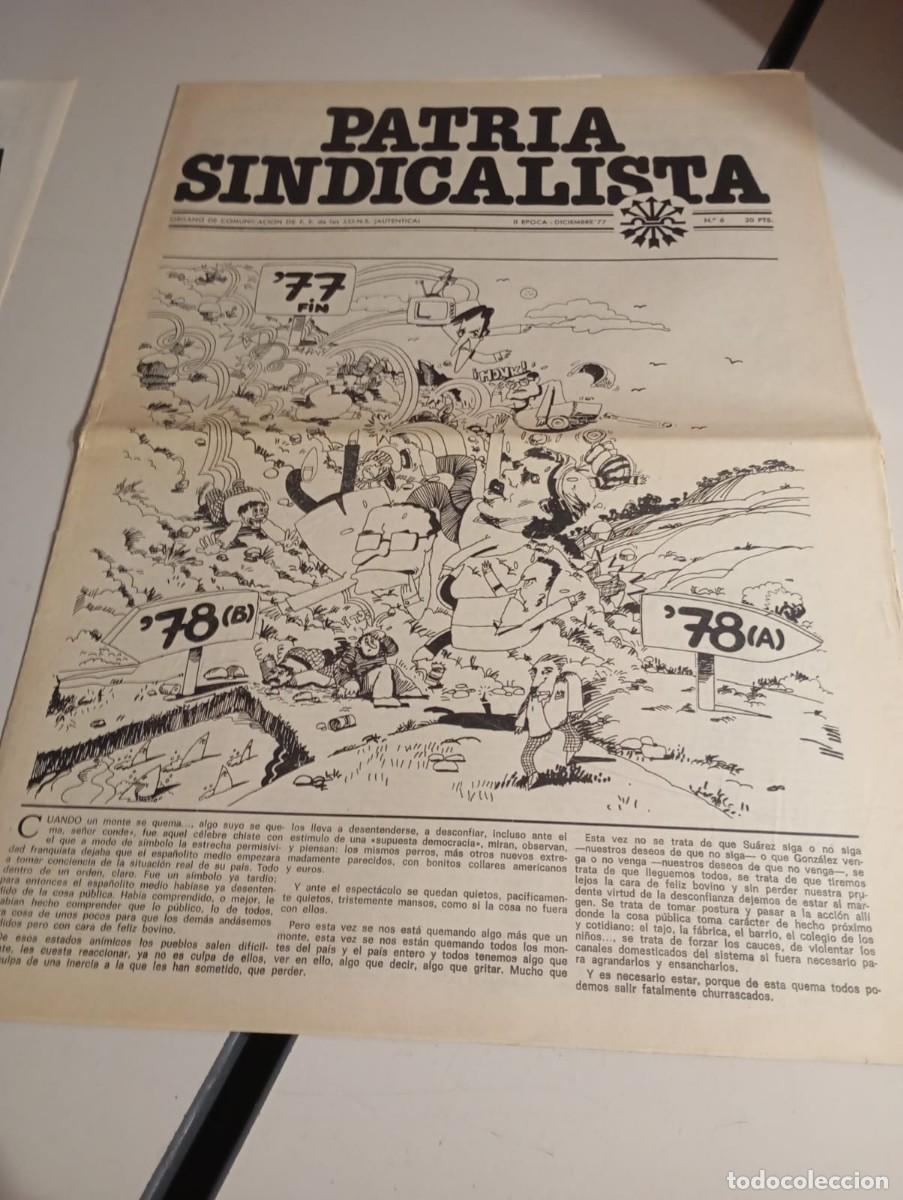 Coleccionismo de Revistas y Peri&oacute;dicos: REVISTA FALANGISTA PATRIA SINDICALISTA N&ordm; 6 FE JONS (AUT&Eacute;NTICA) DICIEMBRE DE 1977 REF. UR MES 7
