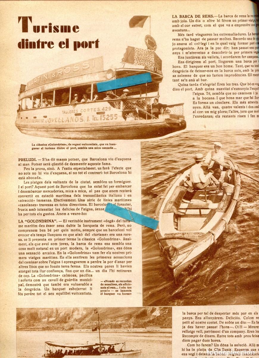 Coleccionismo de Revistas y Peri&oacute;dicos: REVISTA A&Ntilde;O 1930 TURISMO LAS GOLONDRINAS DEL PUERTO DE BARCELONA DOMENECH AYMERICH