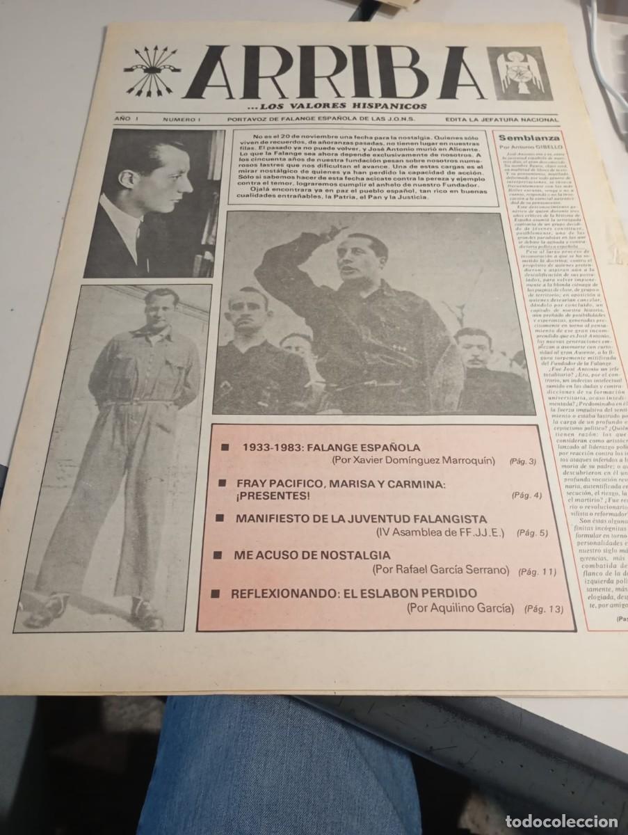 Collectionnisme de Revues et Journaux: PERI&Oacute;DICO FALANGISTA &rdquo;ARRIBA&rdquo; FE JONS A&Ntilde;O I N&ordm; 1 A&Ntilde;O 1983 REF. UR MES 7