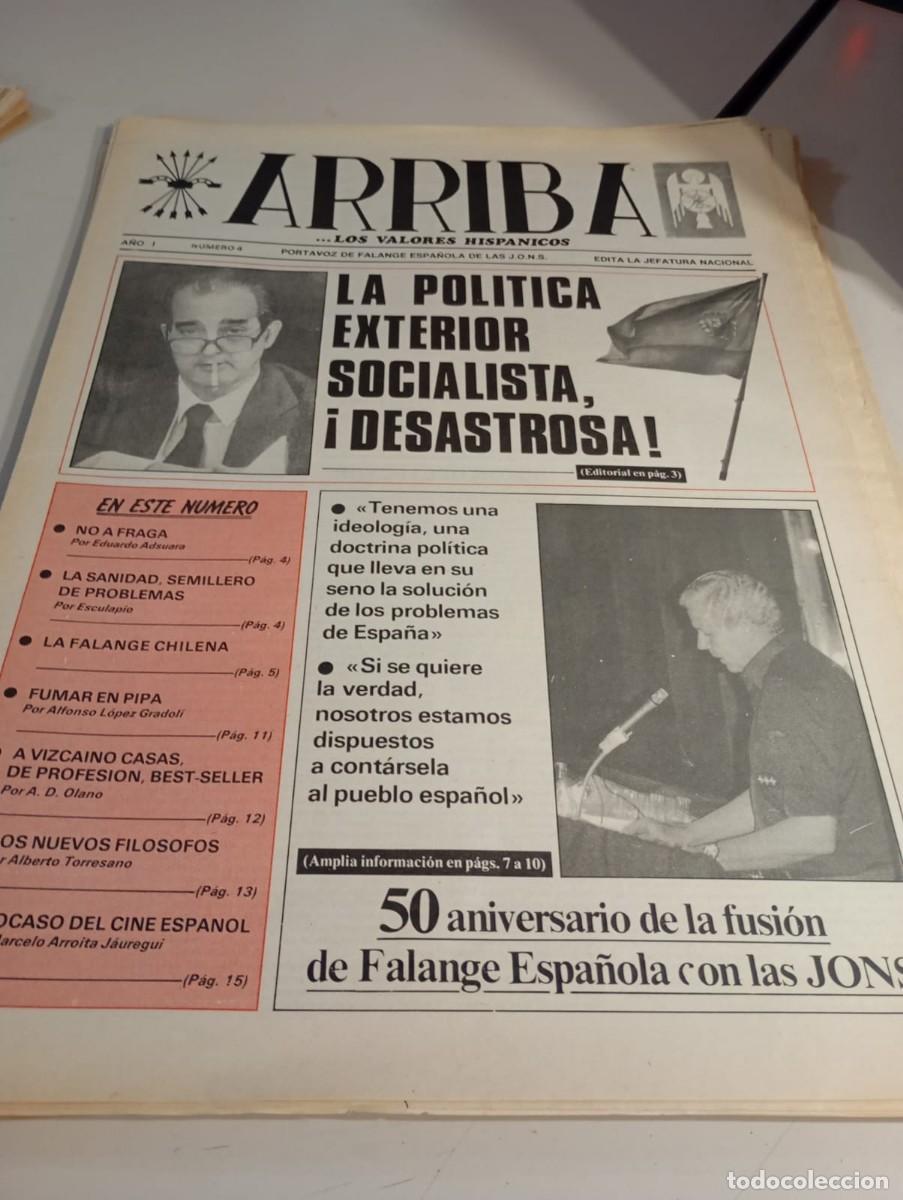 Coleccionismo de Revistas y Peri&oacute;dicos: PERI&Oacute;DICO FALANGISTA &rdquo;ARRIBA&rdquo; FE JONS A&Ntilde;O I N&ordm; 4 A&Ntilde;O 1983 REF. UR MES 7