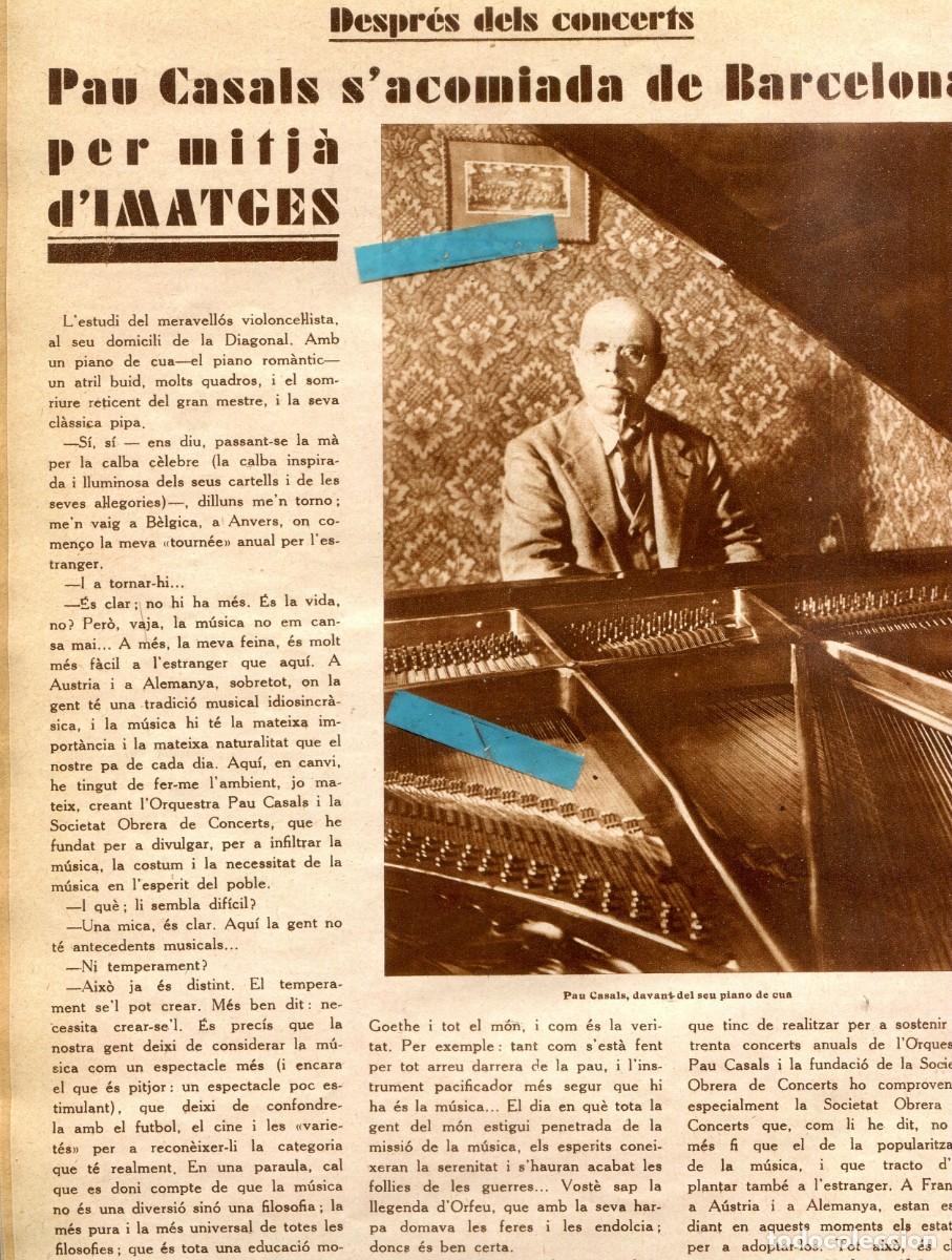 Collection Magazines and Newspapers: REVISTA A&Ntilde;O 1930 PAU CASALS A BARCELONA LAS MEDIAS MAS CARAS DEL MUNDO