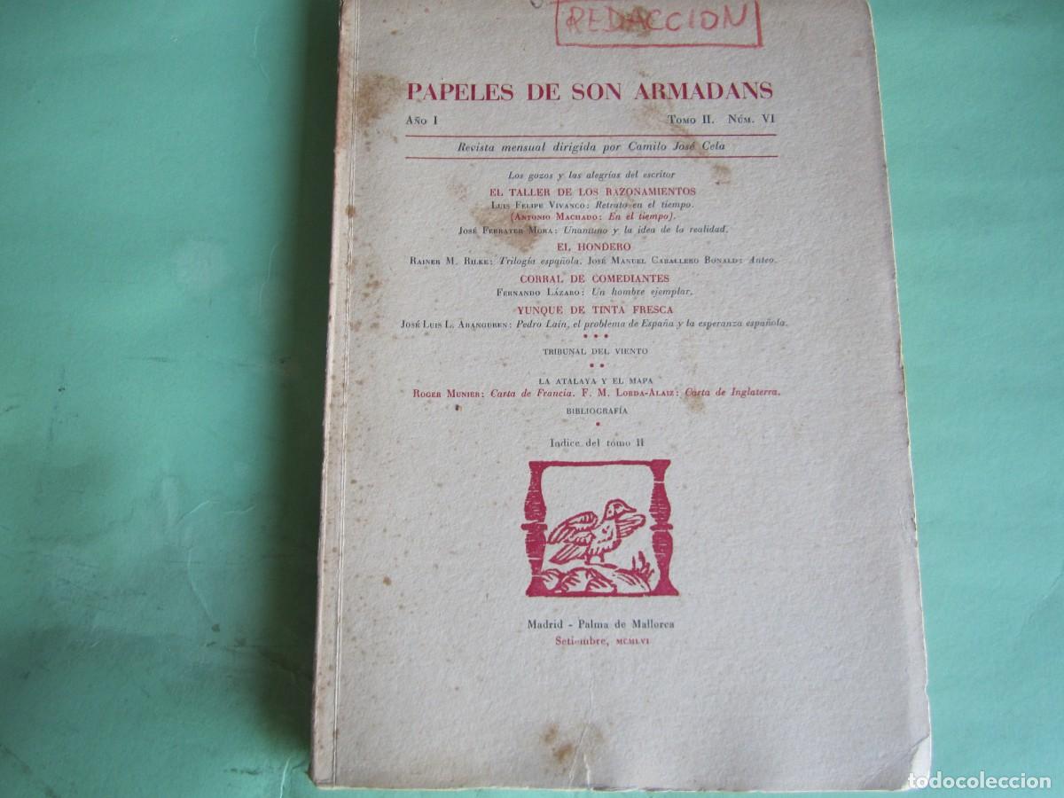 Coleccionismo de Revistas y Peri&oacute;dicos: PAPELES DE SON ARMADANS -CAMILO JOSE CELA -SETIEMBRE 1956 P.DE MALLORCA -A&Ntilde;O I-NUM VI