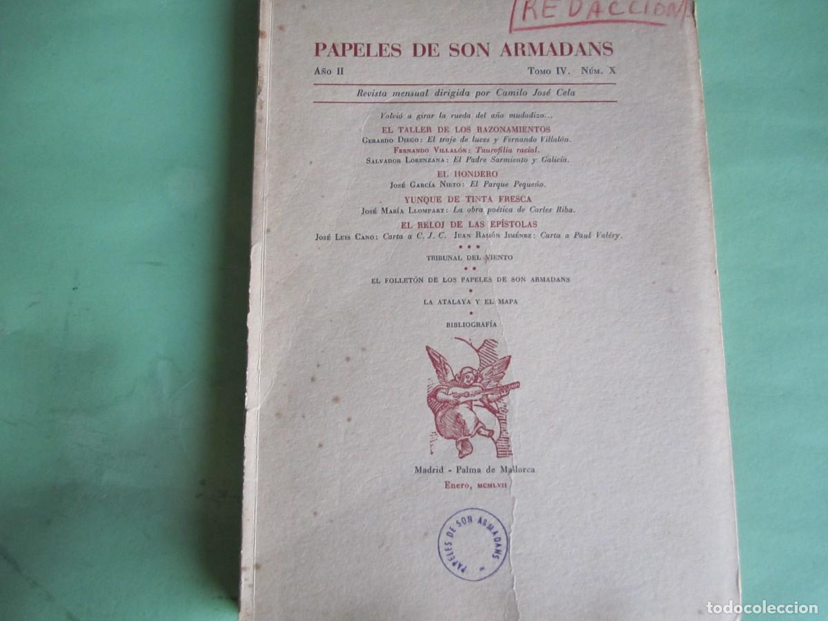 Coleccionismo de Revistas y Peri&oacute;dicos: PAPELES DE SON ARMADANS -CAMILO JOSE CELA -ENERO 1957 P.DE MALLORCA -A&Ntilde;O II-NUM X