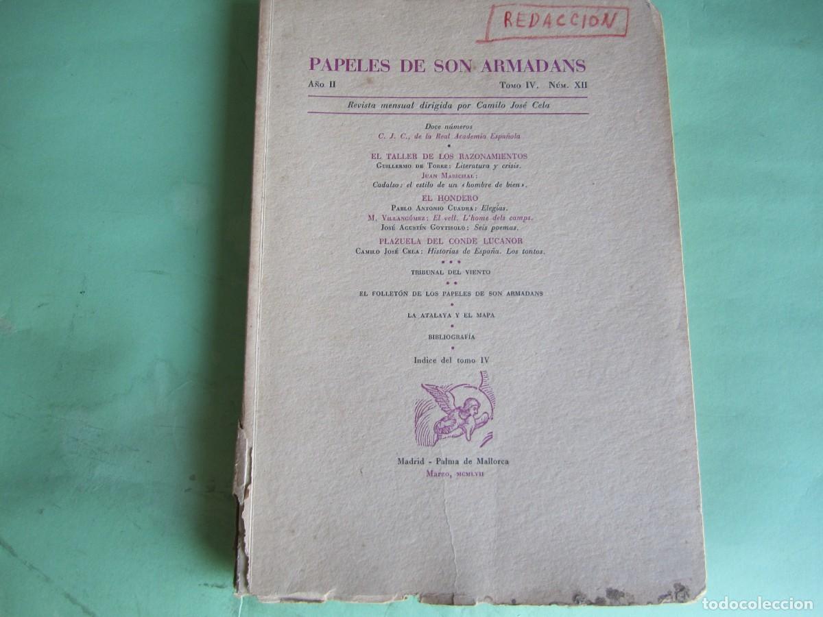 Coleccionismo de Revistas y Peri&oacute;dicos: PAPELES DE SON ARMADANS -CAMILO JOSE CELA -MARZO 1957 P.DE MALLORCA -A&Ntilde;O II-NUM XII