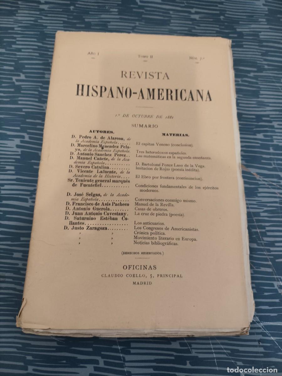 Coleccionismo de Revistas y Peri&oacute;dicos: REVISTA HISPANO-AMERICANA,A&Ntilde;O I,TOMO II,NUM.7, 1 OCTUBRE 1881,VER SUMARIO, INTONSO.