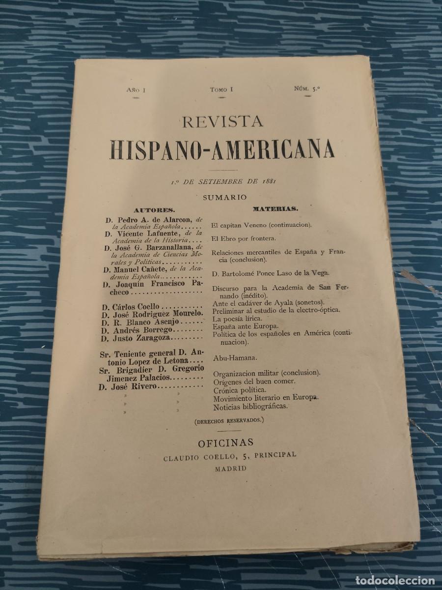 Coleccionismo de Revistas y Peri&oacute;dicos: REVISTA HISPANO-AMERICANA,A&Ntilde;O I,TOMO I,NUM.5, 1 SEPTIEMBRE 1881,VER SUMARIO, INTONSO.