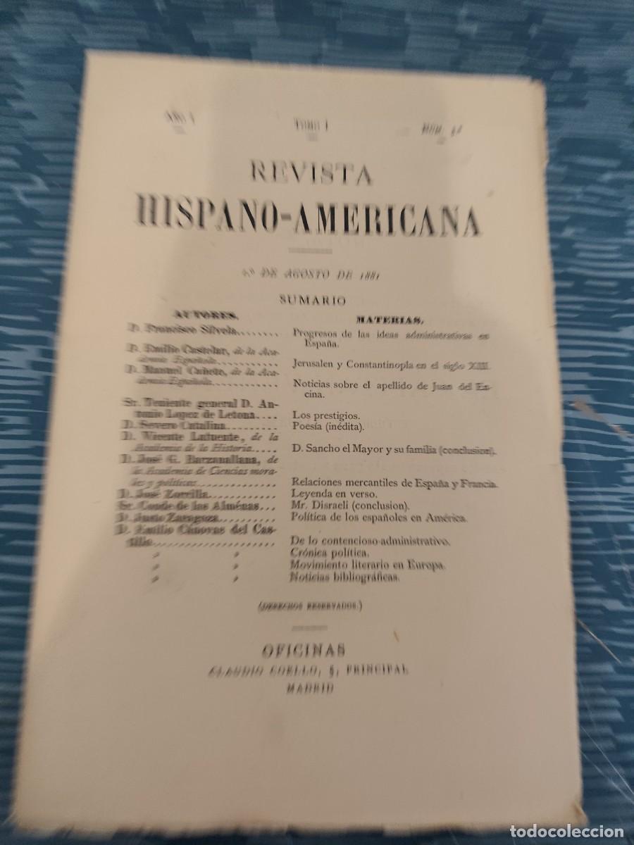 Coleccionismo de Revistas y Peri&oacute;dicos: REVISTA HISPANO-AMERICANA,A&Ntilde;O I,TOMO I,NUM.3, 1 AGOSTO 1881,VER SUMARIO, INTONSO.