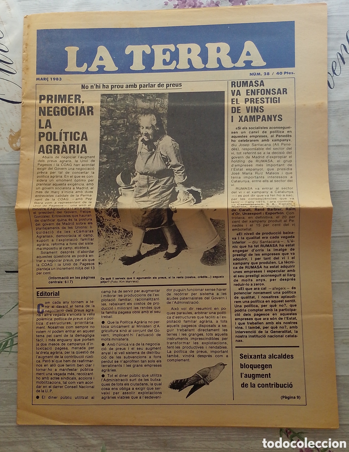 Sammeln von Zeitschriften und Zeitungen: La Terra. Uni&oacute; de Pagesos de Catalunya. 1983
