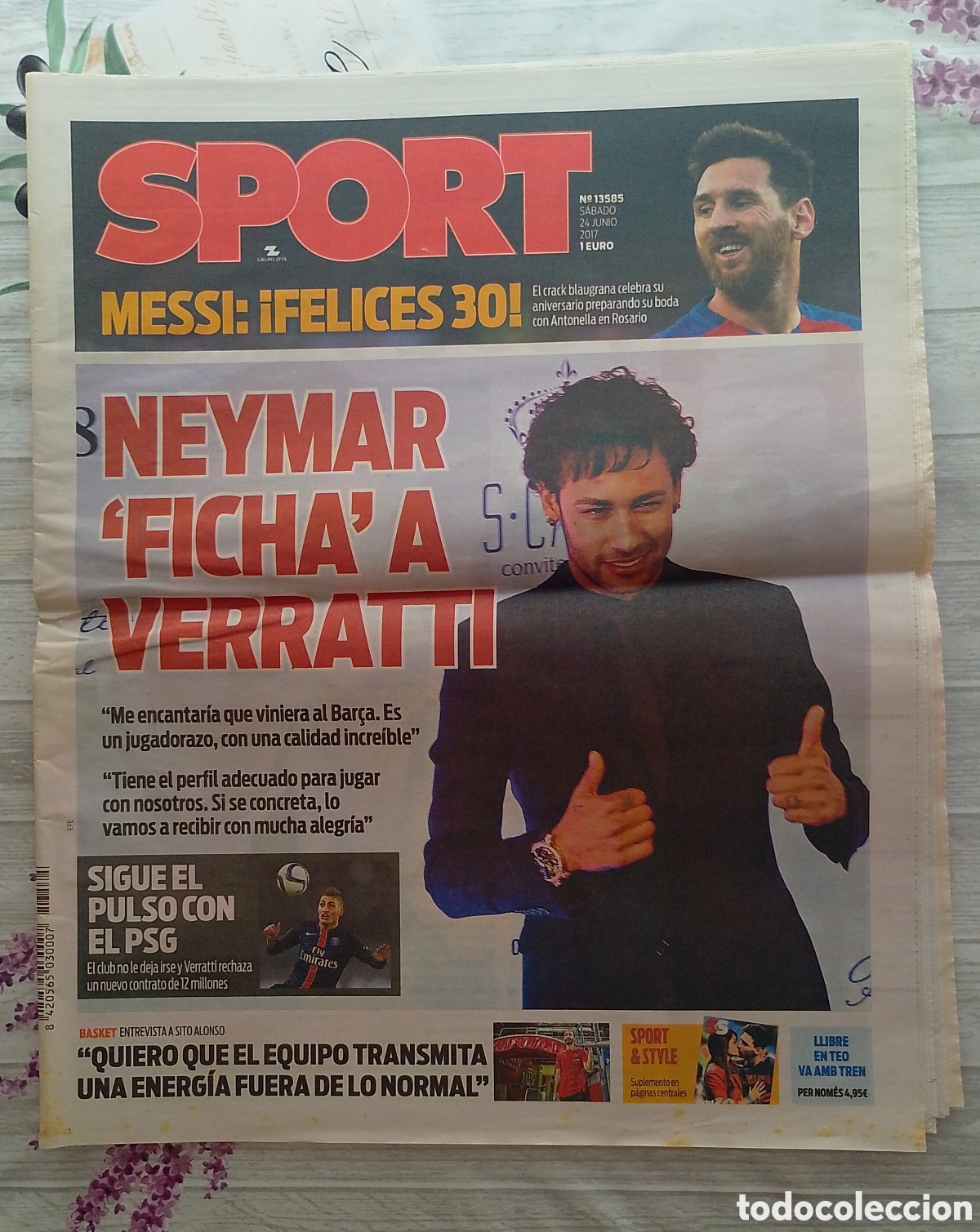 Sammeln von Zeitschriften und Zeitungen: Diari Sport. Messi. Neymar. 2017
