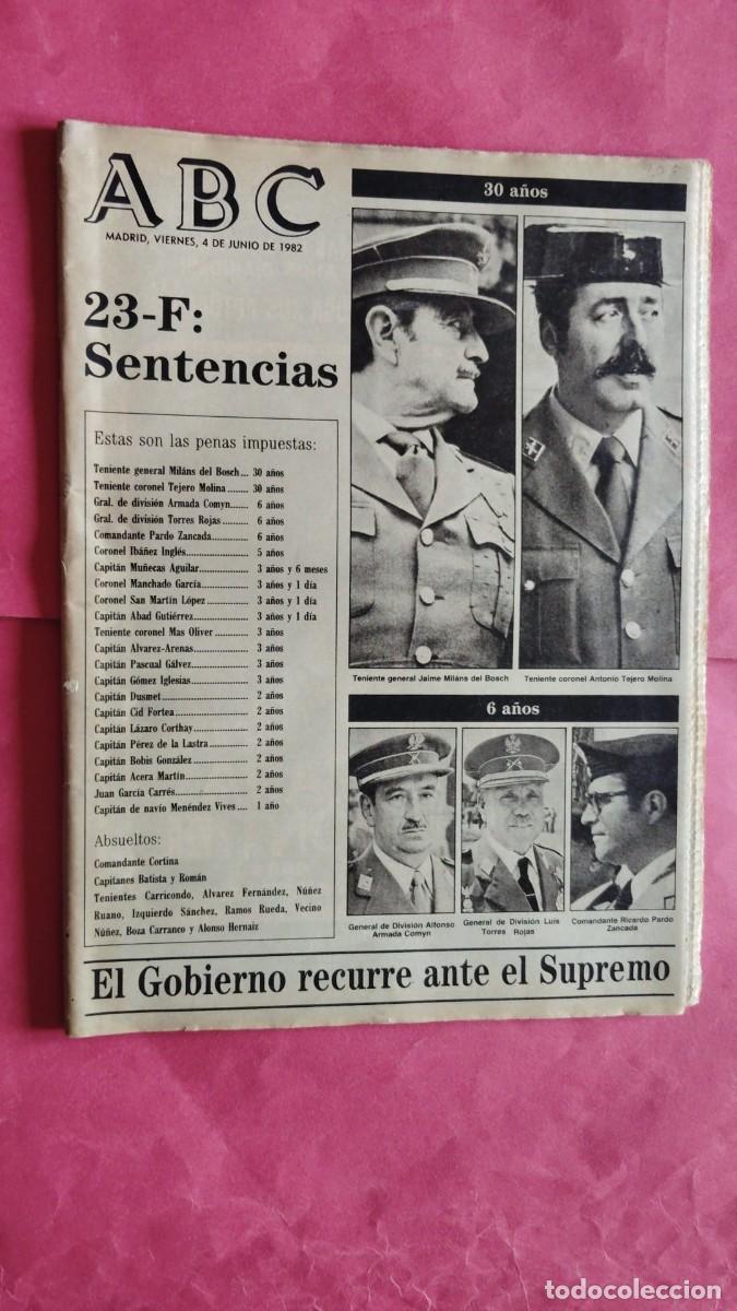 Collectionnisme de Revues et Journaux: ABC.-23-F.-SENTENCIAS.-JAIME MILANS DEL BOSCH.-ANTONIO TEJERO.-GOLPE DE ESTADO.-PERIODICO.-A&Ntilde;O 1982.